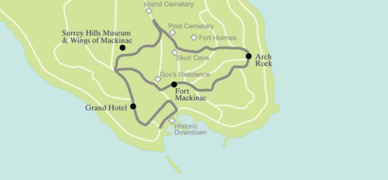 Tour Mackinac Island On A Mackinac Island Carriage Tour   Tour Map2 768x357 